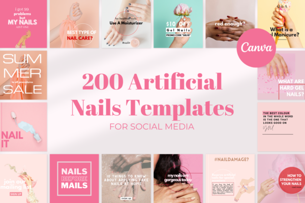 200 Artificial Nails Templates for Social Media 1