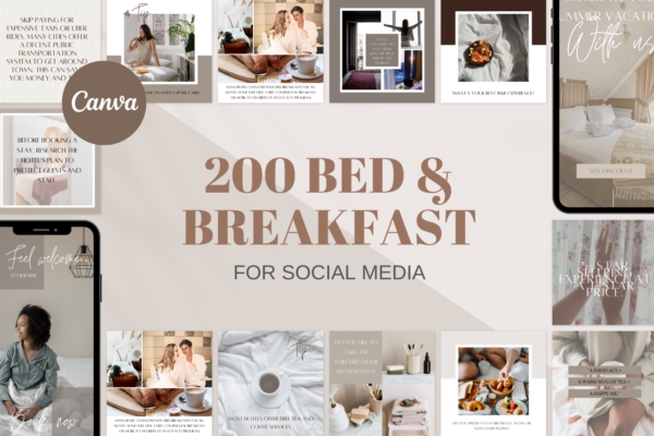 200 Bed and Breakfast Templates for Social Media 1