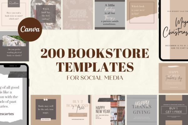 200 Bookstore Templates for Social Media 1